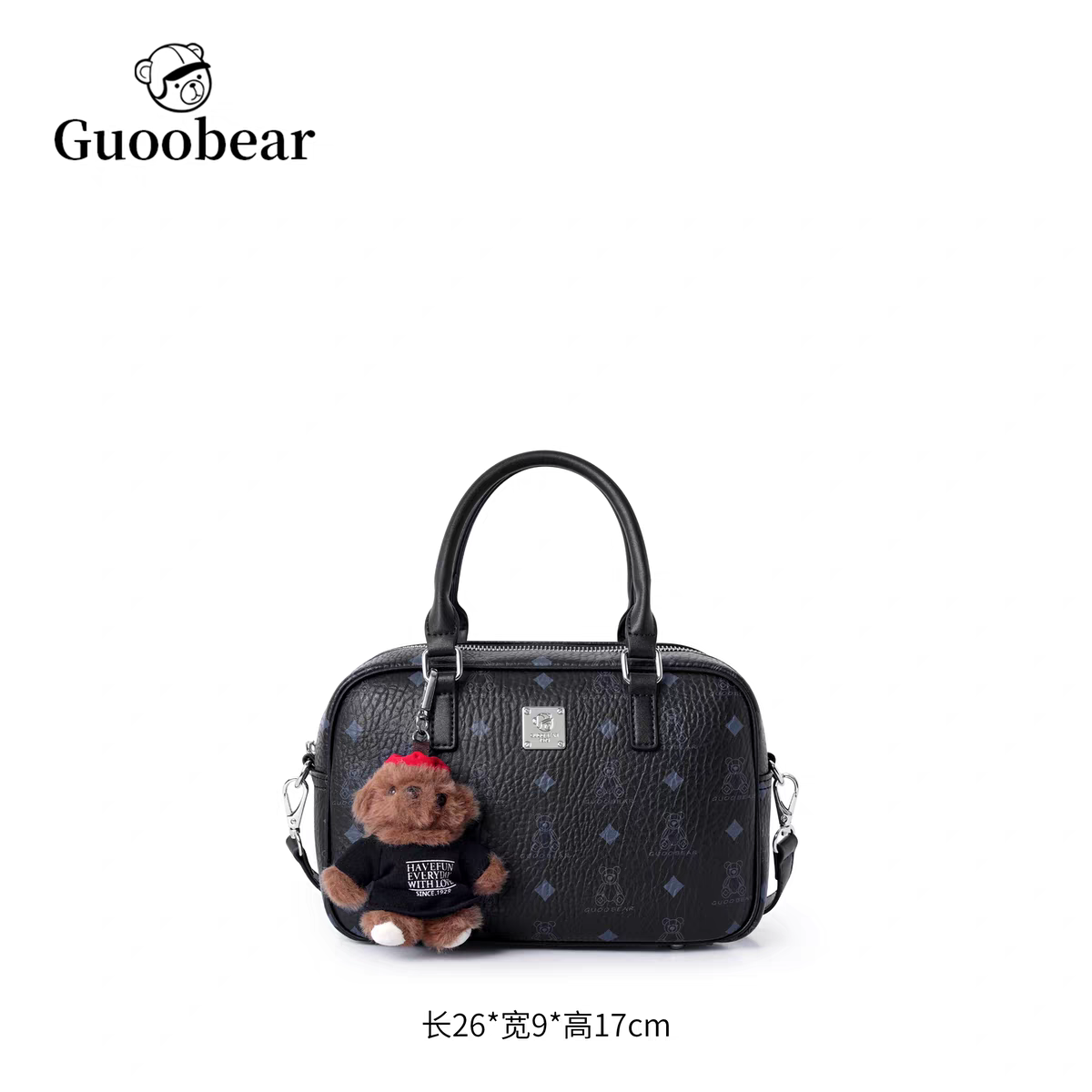 GU1332古家摩洛哥小熊黑色手提斜挎包